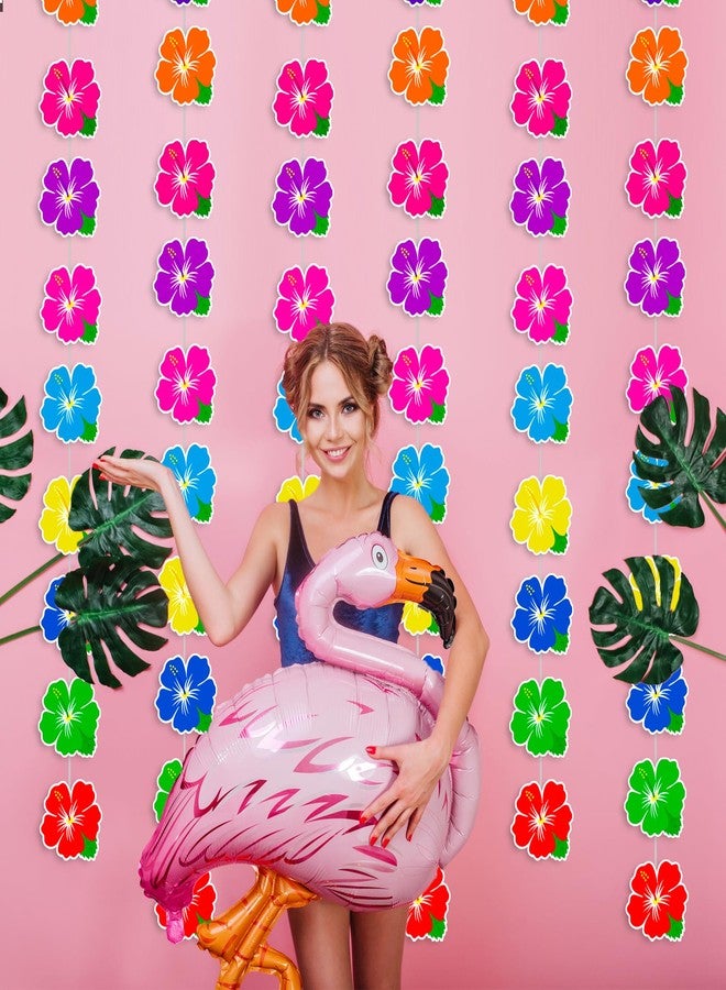 اوموني أكاليل زهور الكركديه الهاوائية، 6 قطع، زينة حفلات استوائية، لافتات لواو ألوها معلقة، زينة حفلات هاواي، لوازم حفلات أعياد الميلاد الصيفية على الشاطئ وحمام السباحة - Image 4