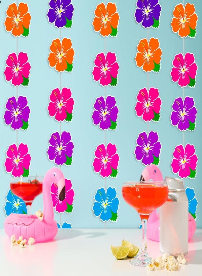 اوموني أكاليل زهور الكركديه الهاوائية، 6 قطع، زينة حفلات استوائية، لافتات لواو ألوها معلقة، زينة حفلات هاواي، لوازم حفلات أعياد الميلاد الصيفية على الشاطئ وحمام السباحة - Image 5