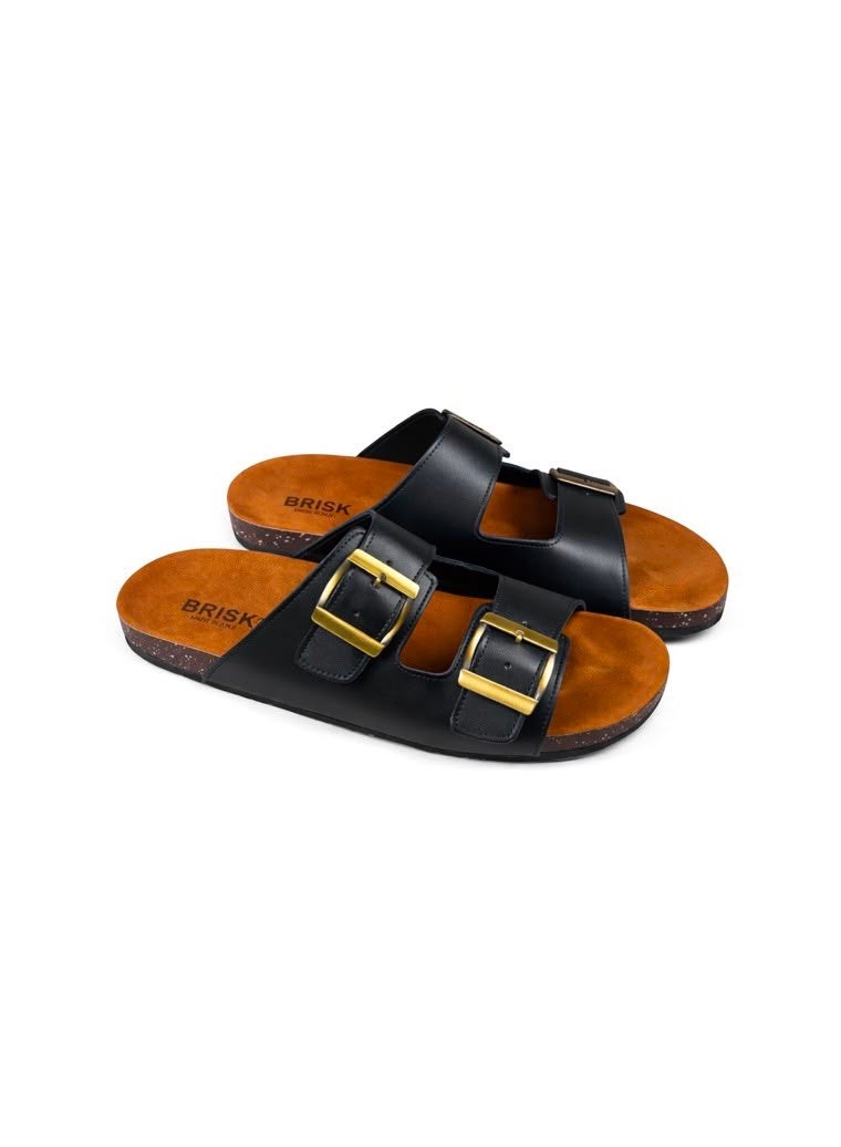 BRISK Presc men's slippers made from genuine leather and designed for orthopedic support, with a finish that provides both comfort and style. - Image 1