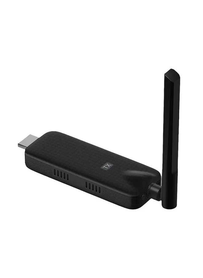 جهاز إرسال واستقبال HDMI لاسلكي، محول HDMI محمول عالي الدقة لعرض تقديمي لاسلكي، توصيل وتشغيل، يدعم 2.4/5 جيجاهرتز لبث صوت الفيديو من الكمبيوتر المحمول أو الكمبيوتر الشخصي إلى جهاز العرض، أسود