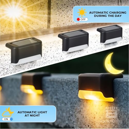 BTAG Solar-Powered Deck Light – IP65 Waterproof LED Step, Stair, Fence & Railing Light with Wide-Angle Illumination, Rechargeable Outdoor Lighting for Yard, Patio & Pathway.Pack of 4 - Image 2