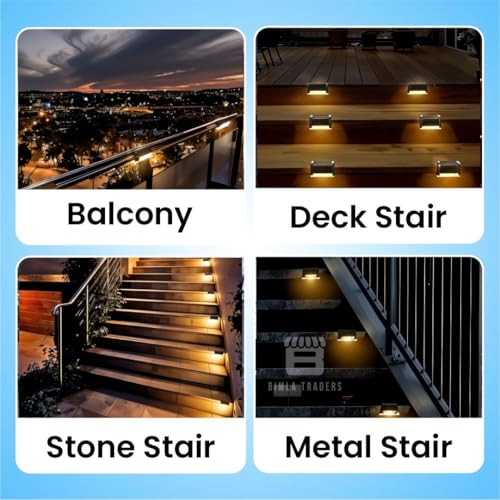 BTAG Solar-Powered Deck Light – IP65 Waterproof LED Step, Stair, Fence & Railing Light with Wide-Angle Illumination, Rechargeable Outdoor Lighting for Yard, Patio & Pathway.Pack of 4 - Image 4