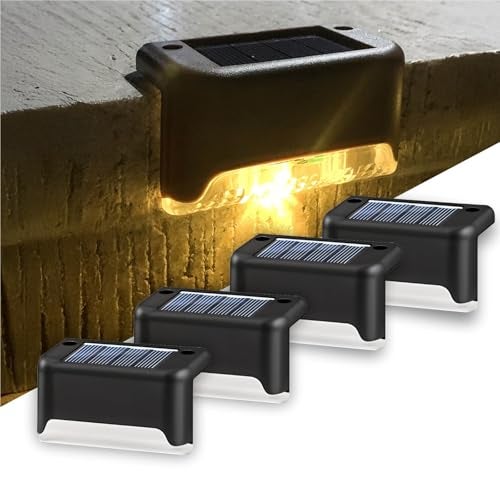 BTAG Solar-Powered Deck Light – IP65 Waterproof LED Step, Stair, Fence & Railing Light with Wide-Angle Illumination, Rechargeable Outdoor Lighting for Yard, Patio & Pathway.Pack of 4 - Image 1