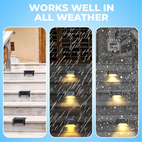 BTAG Solar-Powered Deck Light – IP65 Waterproof LED Step, Stair, Fence & Railing Light with Wide-Angle Illumination, Rechargeable Outdoor Lighting for Yard, Patio & Pathway.Pack of 4 - Image 3