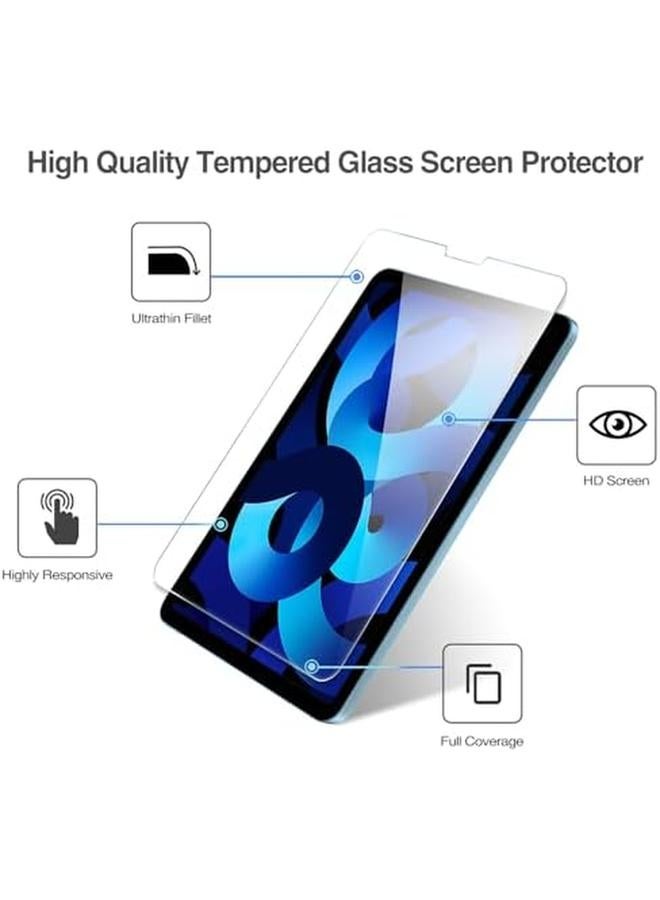 Procases 2 Pack Screen Protector For Ipad Air 5Th Air 4Th Generation 10.9" + 2 Pack Camera Lens Protector 9H Hardness Hd Clear Tempered Glass For Ipad Air Gen 4 Gen 5 Blue - Image 3
