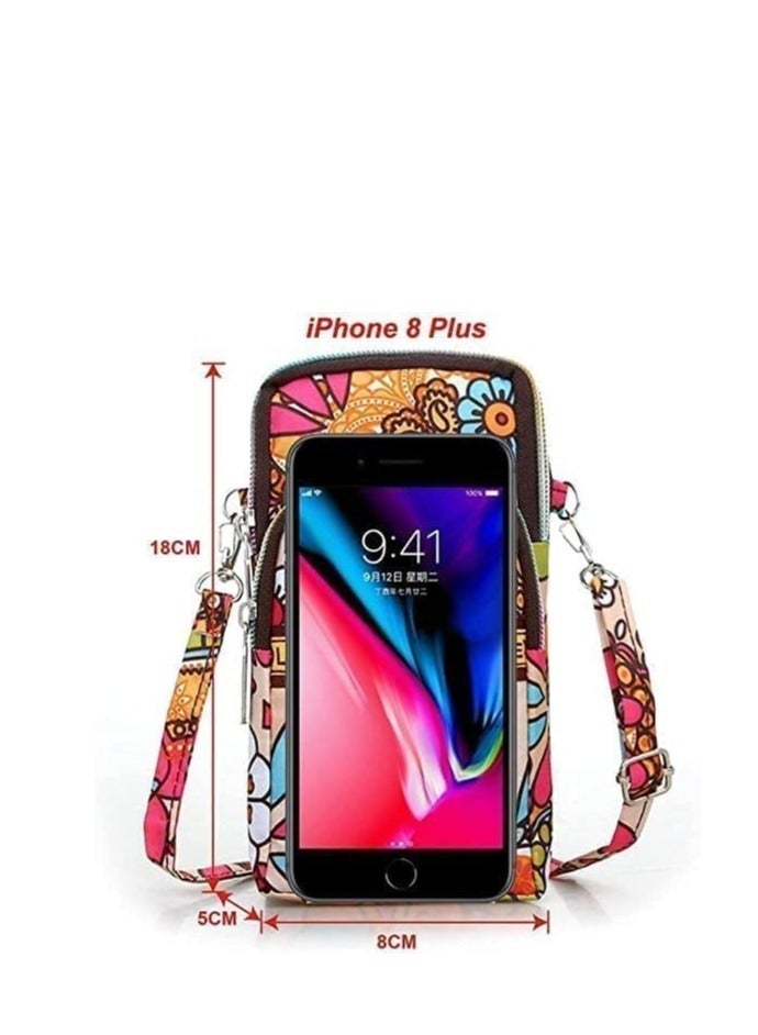 HZYH Messenger Phone Wallet, Canvas Casual Messenger Bag, One Shoulder Handbag Credit Card Wallet, with Credit Card Slot, Small and Compact, for Women Teen Girls - Image 2