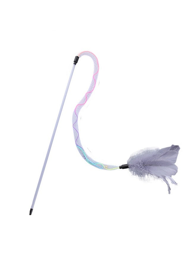1 Piece Cat Toys Interactive Cat Wand Toys with Feather and Bell Safe Cat Teaser Catcher Stick Toy Colorful for Cats Kittens Training Pets Exerciser - Image 1