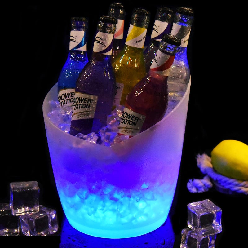 6PCS LED Ice Bucket  Portable Colorful Gradient Ice Bucket 5 LiterGreat for Home Bar Chilling Beer Champagne and WinePack of 6 PCS Lemon6pcs