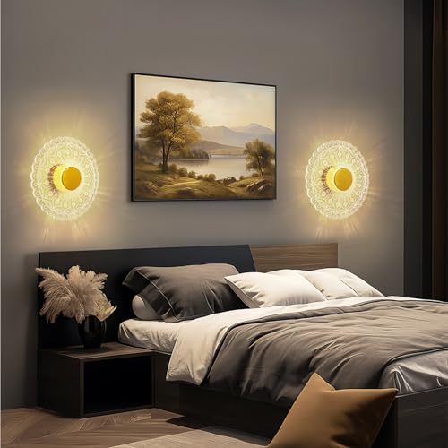 Lamp master LumiRound 3 Color LED Acrylic Wall Light | Warm, Natural & Cool White Lighting | 9 Inch Decorative Round Lamp - Image 1
