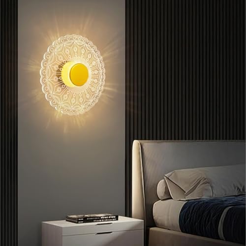 Lamp master LumiRound 3 Color LED Acrylic Wall Light | Warm, Natural & Cool White Lighting | 9 Inch Decorative Round Lamp - Image 2