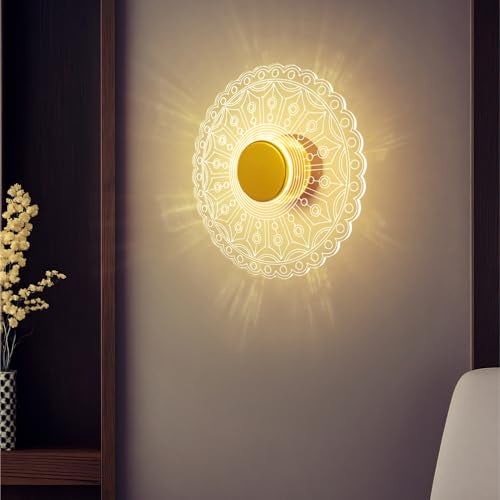 Lamp master LumiRound 3 Color LED Acrylic Wall Light | Warm, Natural & Cool White Lighting | 9 Inch Decorative Round Lamp - Image 4