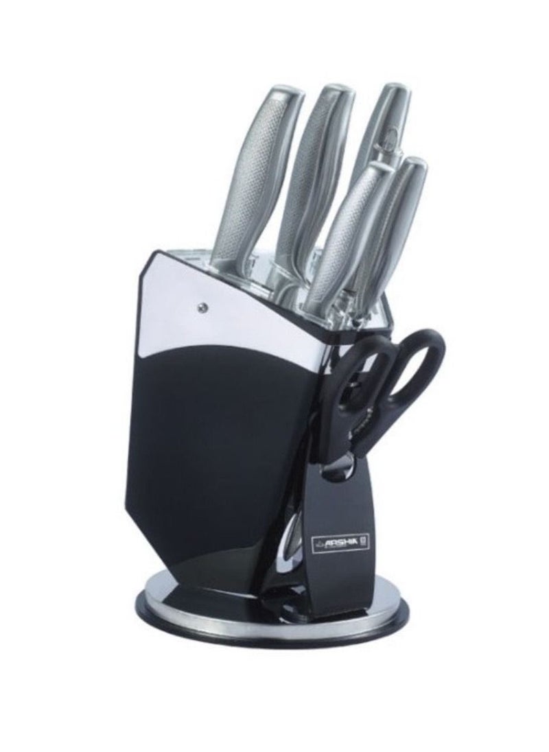 Arshia - Arshia Stainless Steel Knife 8pc Set Non Stick Silver Premium Design - Image 1