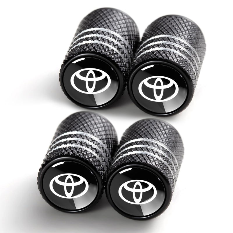 TACOMA Tire Valve Stem Cap Cover for Toyota Belt ORing Seal Corrosion Resistant tire Valve caps 4 Pack Black - Image 2