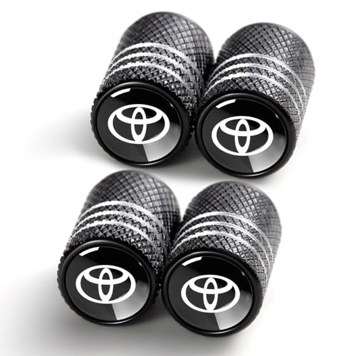TACOMA Tire Valve Stem Cap Cover for Toyota Belt ORing Seal Corrosion Resistant tire Valve caps 4 Pack Black - Image 1
