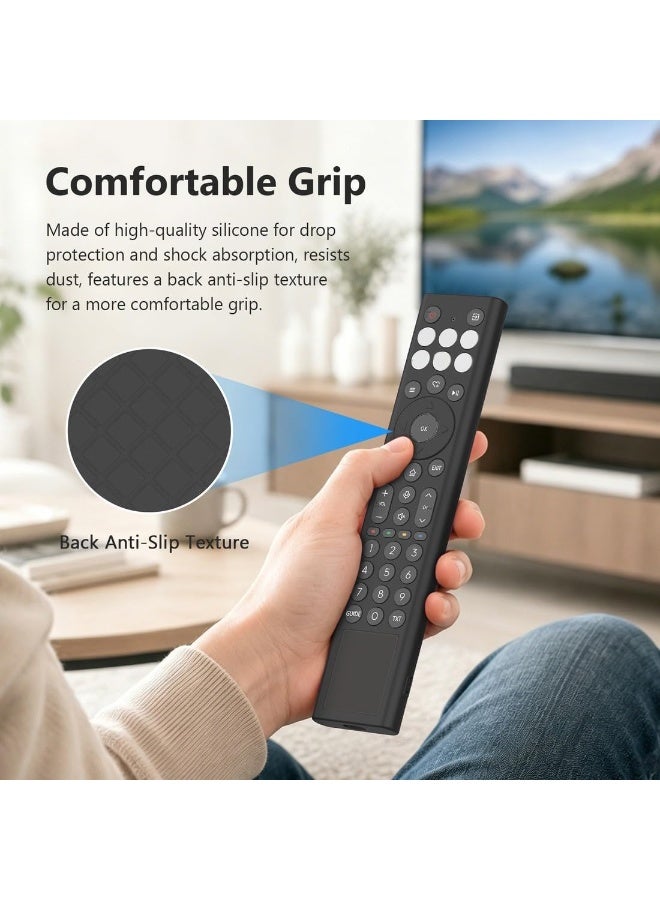 Case Compatible with Hisense ERF6A66, Anti-Drop and Anti-Collision, Elastic Silicone Lightweight Shockproof Remote Protective Cover with Lanyard for ERF6A66 Remote Control (Black) - Image 5