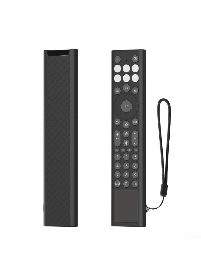 Case Compatible with Hisense ERF6A66, Anti-Drop and Anti-Collision, Elastic Silicone Lightweight Shockproof Remote Protective Cover with Lanyard for ERF6A66 Remote Control (Black) - Image 2