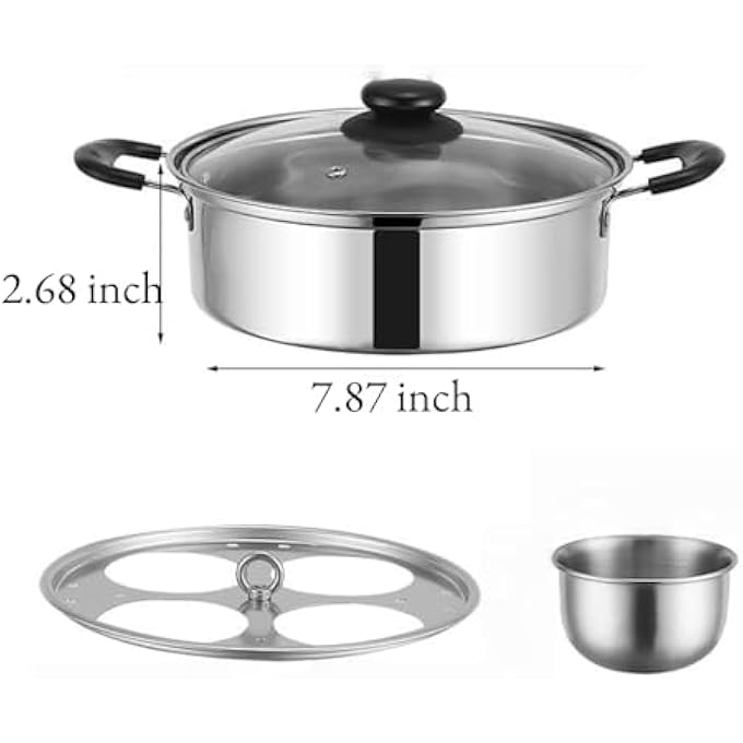 jaffiust The White Shop Egg Poacher Pan Stainless Steel Egg Pan For Kitchen With 4 Cups Without Coating - Image 3