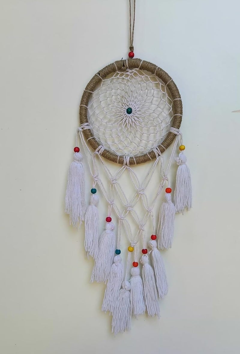 Alamcraft ACN Kohinoor Beautiful Wall Hanging Dream Catcher Crochet Boho Wall Decor Woven Wall Art Bohemian Hanging with Tassel Home Decoration for Apartment Bedroom Living Room Car Colourful Pack of 2 