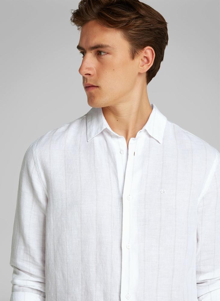 CALVIN KLEIN Linen Cotton Stripe  Shirt  - Image 3