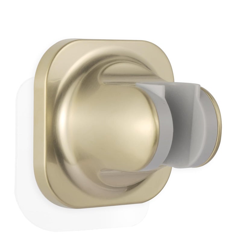 Handle held Shower Head Holder Wall Mount Adjustable in 5 Positions Dual Mount Option ScrewAdhesive Brushed Gold