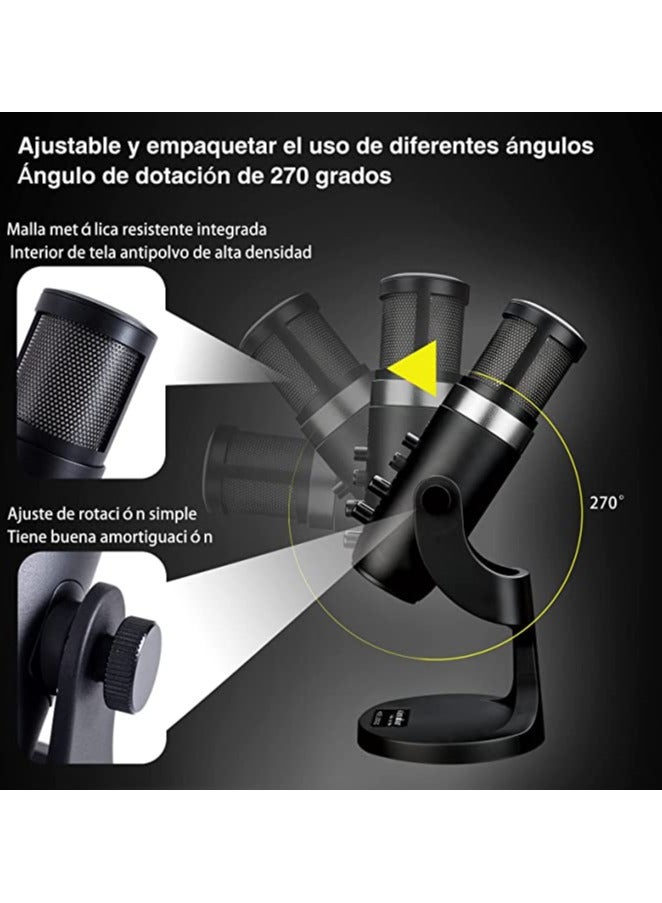 Jmary PW9 Professional Metal Voice USB Condenser Studio And Podcast Recording Gaming Microphones - Image 2