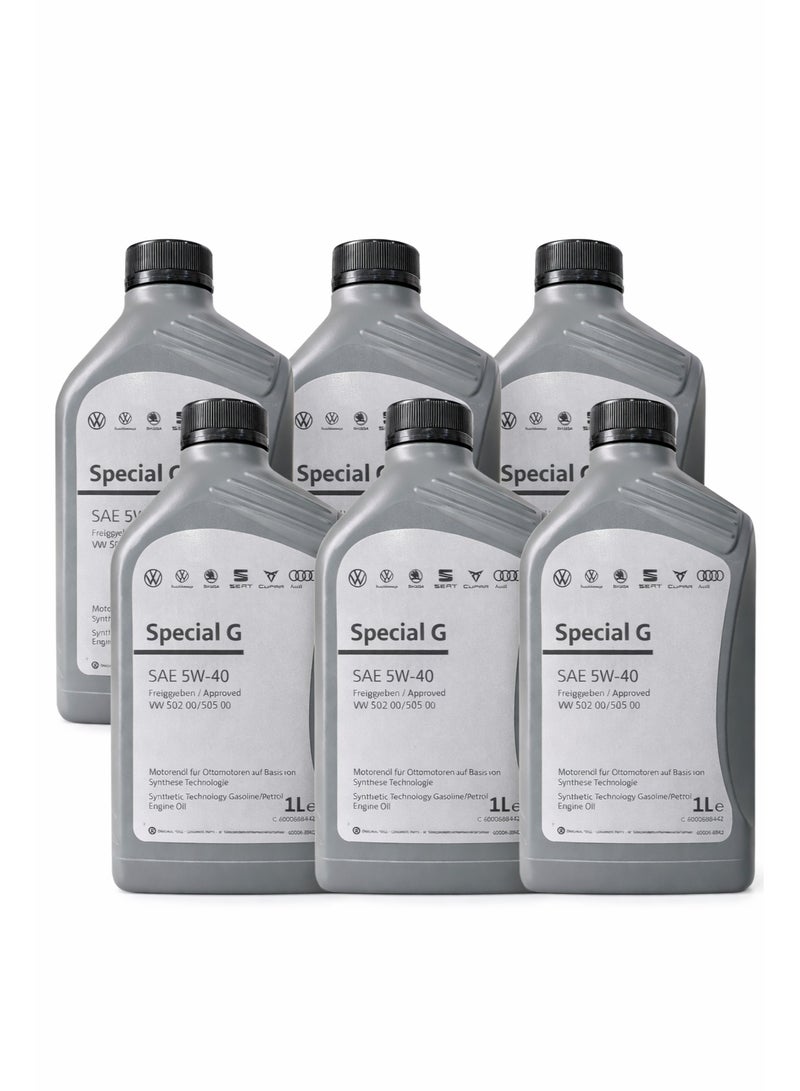 زيت محرك فولكس فاجن Special G بدرجة 5W-40 مواصفة VW 502 00/505 00 سعة 1 لتر (عبوة 6 قطع)