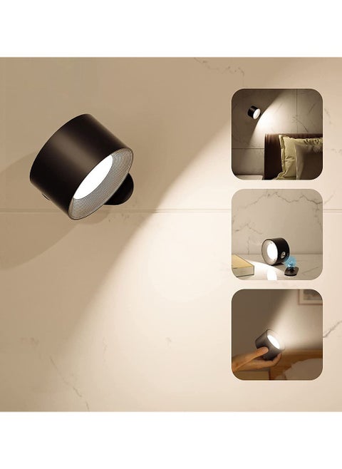 LED Wall Sconce Dimmable Rechargeable Wall Light with Touch and Remote Control 360° Rotate Magnetic Ball
