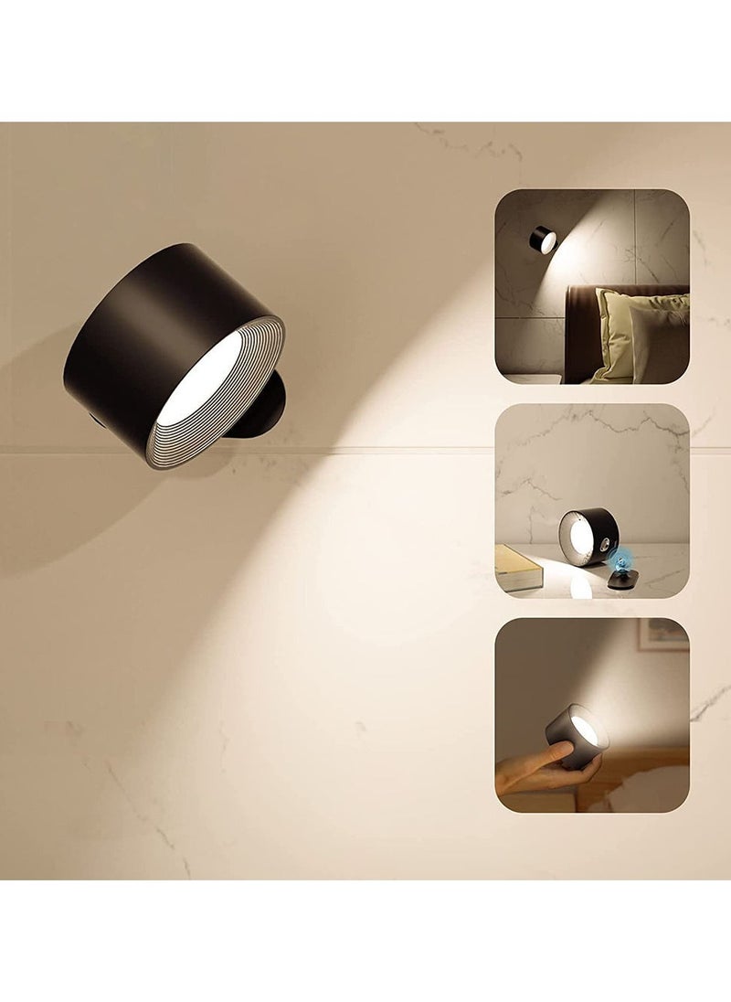 Joshberg - LED Wall Sconce Dimmable Rechargeable Wall Light with Touch and Remote Control 360° Rotate Magnetic Ball - Image 1