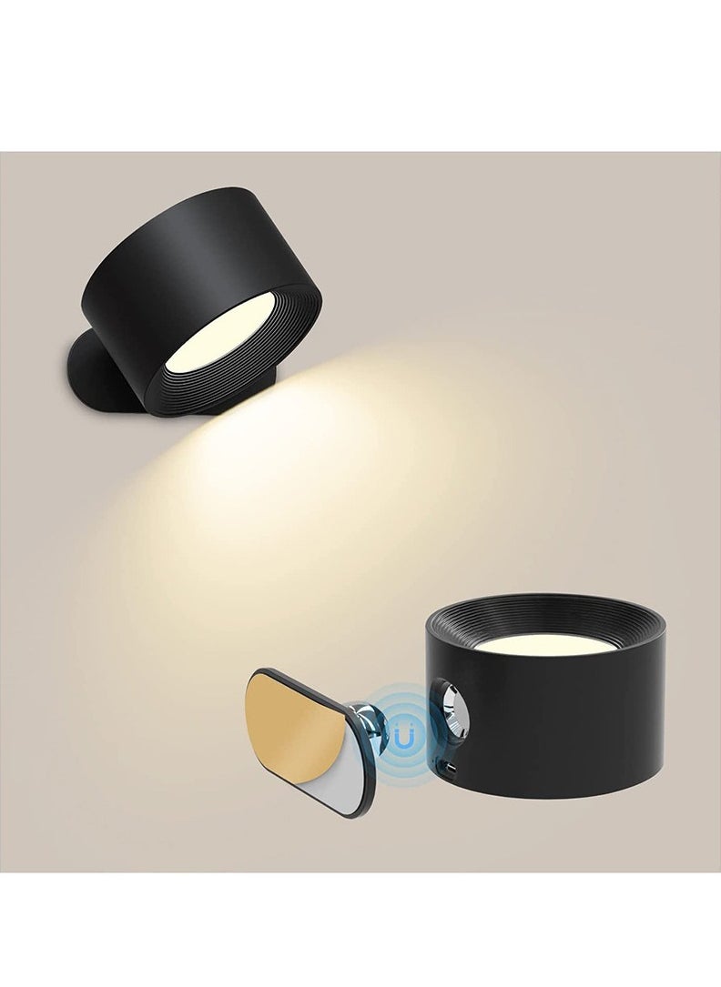Joshberg - LED Wall Sconce Dimmable Rechargeable Wall Light with Touch and Remote Control 360° Rotate Magnetic Ball - Image 1