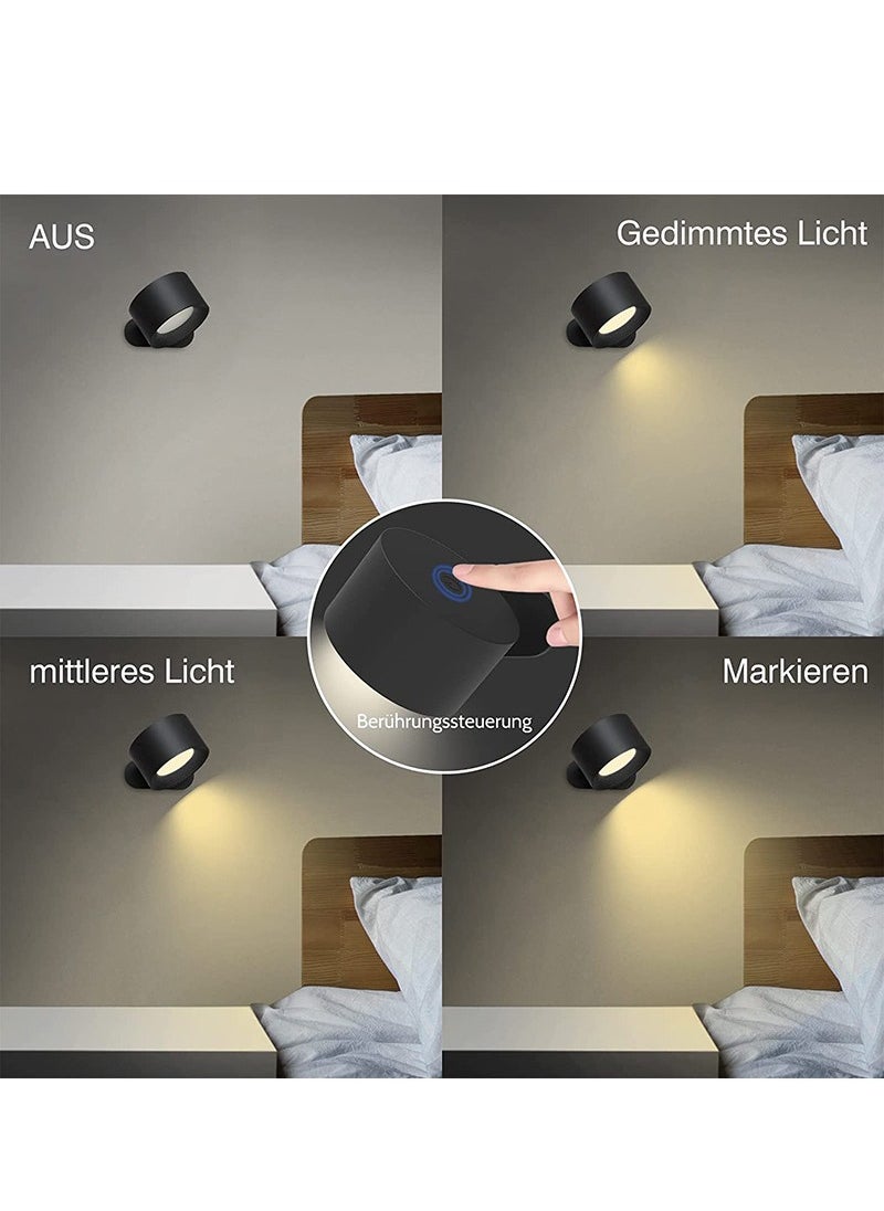 Joshberg - LED Wall Sconce Dimmable Rechargeable Wall Light with Touch and Remote Control 360° Rotate Magnetic Ball - Image 1