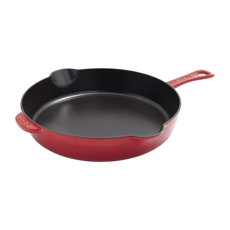 Staub Cast Iron 11-inch Traditional Skillet - Cherry, Made in France - Image 1