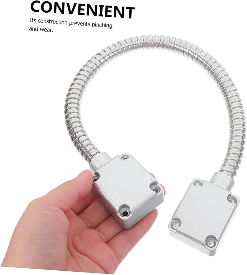 Stainless Steel Cable Protector Flexible Tube with Caps for Door Loop Wire Sleeve Home Office Use - Image 5