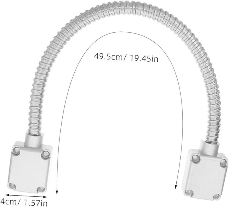 Stainless Steel Cable Protector Flexible Tube with Caps for Door Loop Wire Sleeve Home Office Use - Image 3