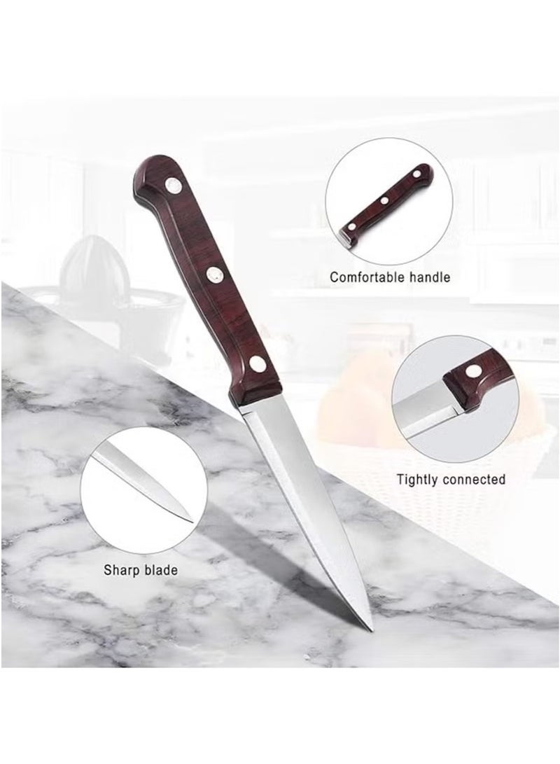 imitation Wood Grain Fruit Knife – 1.0 mm Stainless Steel Blade, Lightweight Design