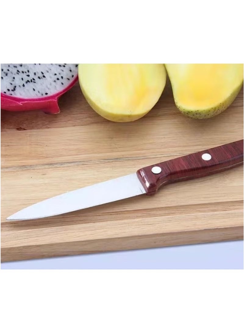 imitation Wood Grain Fruit Knife – 1.0 mm Stainless Steel Blade, Lightweight Design