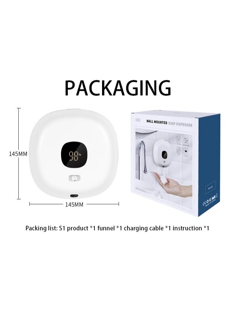 KASTWAVE Wall Mounted Automatic Foam Soap Dispenser Bathroom Smart Washing Hand Machine USB Charging Touchless LED Display Soap Dispenser - Image 2