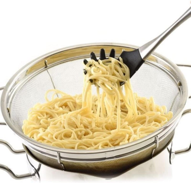 Baskety Baskety Silicone Pasta Fork High Heat Resistant to 600F Hygienic One Piece Design Spaghetti Strainer Server Spoon Black Pack of 2  - Image 5