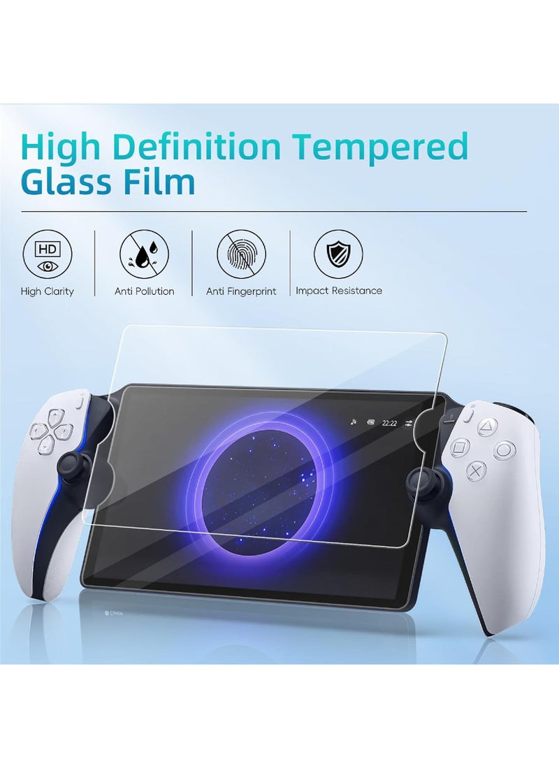 Generic PC Case for PlayStation Portal Remote Player 3-In-1 Set with Hard PC Case Tempered Film Thumb Cap for PS5 Playstatiofn Portal Accessory Kit  - Image 4