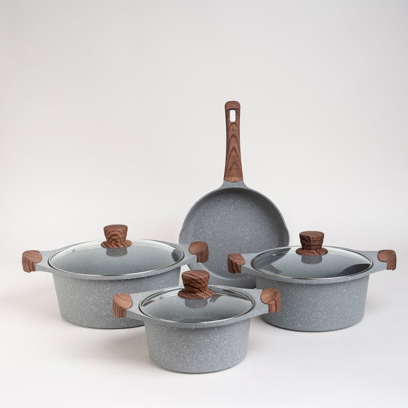 Alberto 7 piece grey granite cookware set - Image 2