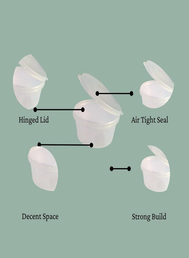 Alpha Basics 25ml (Pack of 100) Plastic mini container with Attached Lid Multipurpose Packaging cups with transparent body - Image 5