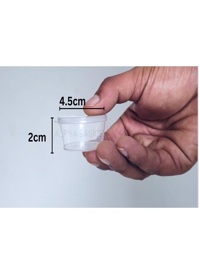 Alpha Basics 25ml (Pack of 100) Plastic mini container with Attached Lid Multipurpose Packaging cups with transparent body - Image 3