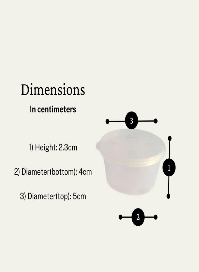 Alpha Basics 25ml (Pack of 100) Plastic mini container with Attached Lid Multipurpose Packaging cups with transparent body - Image 4