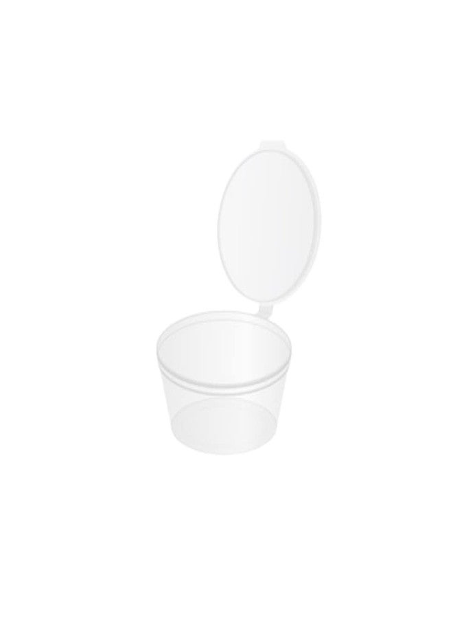 Alpha Basics 25ml (Pack of 100) Plastic mini container with Attached Lid Multipurpose Packaging cups with transparent body - Image 2