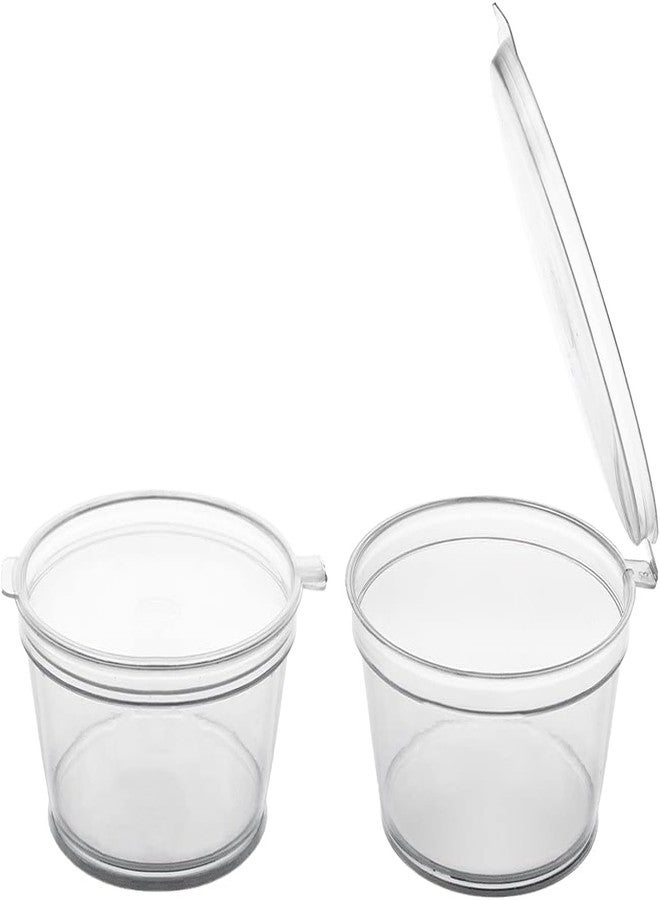 Alpha Basics 25ml (Pack of 100) Plastic mini container with Attached Lid Multipurpose Packaging cups with transparent body - Image 1