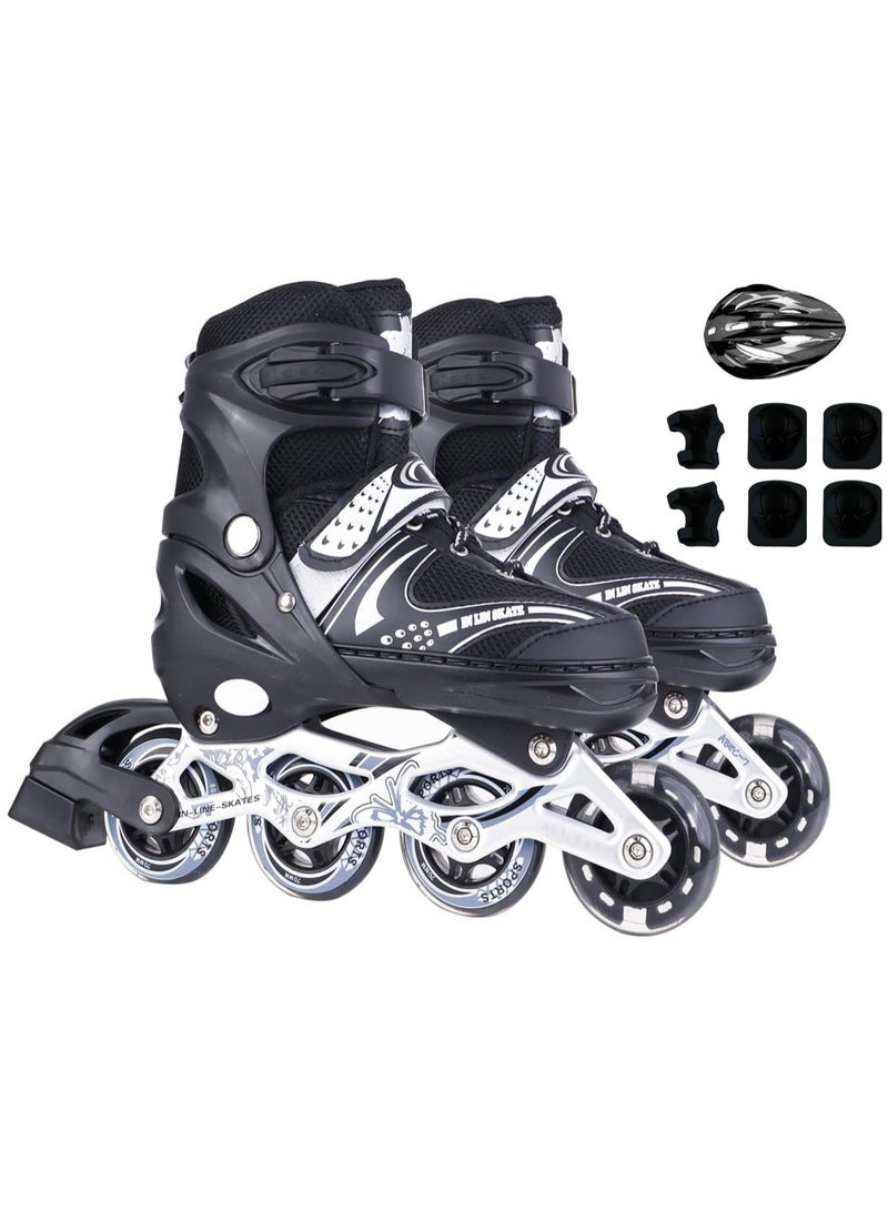 DubaiGallery Kids Roller Shoes Single/Double Wheels Retractable Skateboarding Outdoor Unisex Pulley Shoes Gymnastic Sneakers  - Image 1