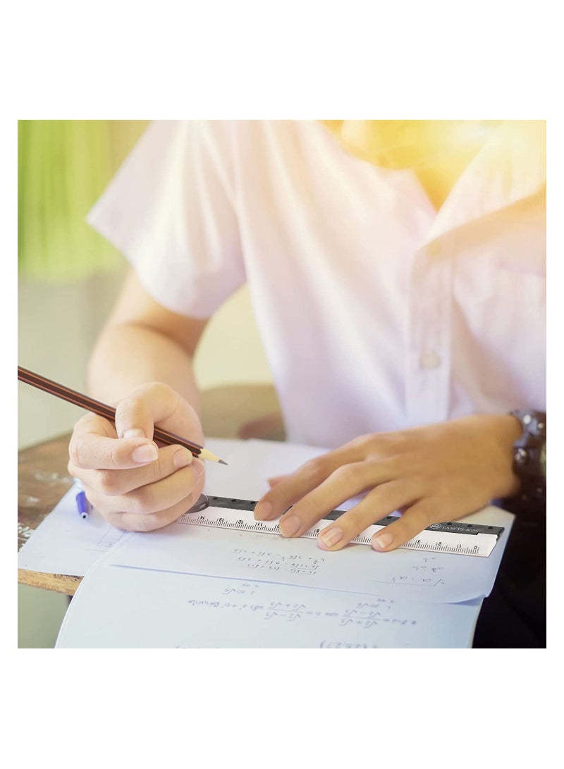 12 Inch Folding Ruler, Multi Acrylic Folding Ruler Angle Measurement Ruler Clear Flexible Black and White Rulers Adjustable Geometry Measuring Ruler for Drawing and Measuring Tools, 4PCS - Image 5