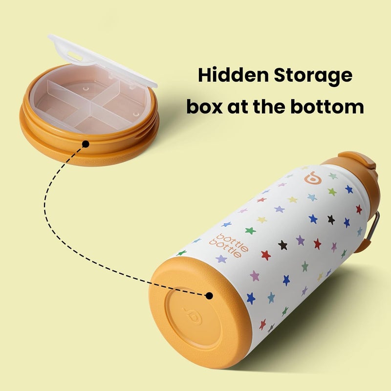 BOTTLE BOTTLE 950ml Insulated Stainless Steel Water Bottle with Straw and Pill Box - Stellar Pop - Image 2