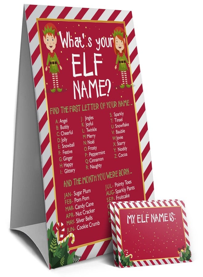 Muruseni Christmas Games Sign - What's Your Elf Name Game, Christmas games for families, Christmas Party Games, Holiday games（34CB） - Image 2