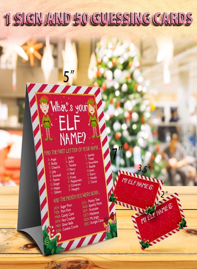 Muruseni Christmas Games Sign - What's Your Elf Name Game, Christmas games for families, Christmas Party Games, Holiday games（34CB） - Image 4