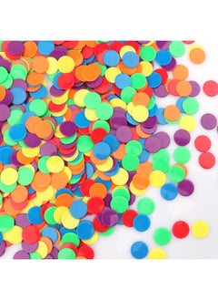 Coopay Coopay 900 Pieces Counters Counting Chips Plastic Markers Mixed Colors for Bingo Chips Game Tokens Contain Orange Blue Green Yellow Red Purple Colors  - Image 3